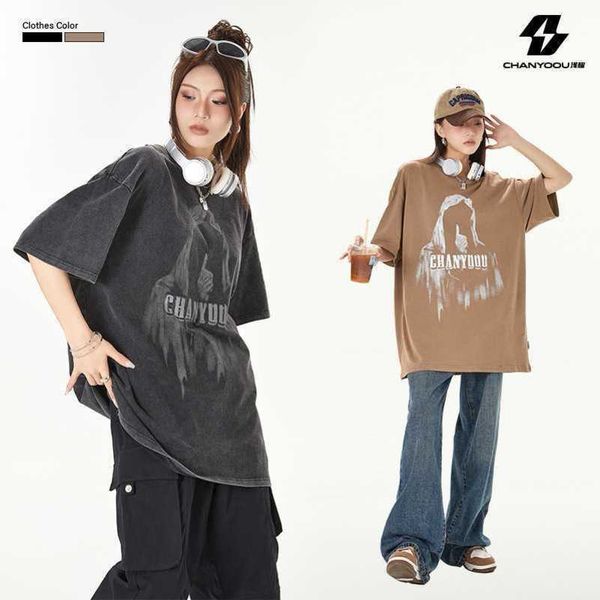 shallow shine men's wear | american character print t-shirt for men and women in dark style design sense casual loose short sleeves, White;black
shallow shine men's wear | american character print t-shirt for men and women in dark style design sense casual loose short sleeves, White;black