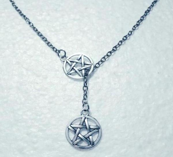 new wicca pagan jewelry gift vintage silver double pentagram star wiccan pentacle cross lariat pendant adjustable necklace 8659328134
new wicca pagan jewelry gift vintage silver double pentagram star wiccan pentacle cross lariat pendant adjustable necklace 8659328134