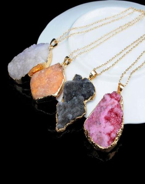 druzy quartz natural stone irregular geode gold color raw nyx stone pendant necklace chain for women quartz necklace jewelry acces4069892, Silver
druzy quartz natural stone irregular geode gold color raw nyx stone pendant necklace chain for women quartz necklace jewelry acces4069892, Silver