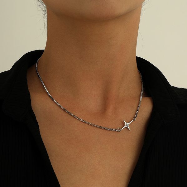 fashion simple box chain necklace woman, punk fashion inlaid diamond cross star necklace pendant necklace jewelry for women mom girlfriend g, Silver
fashion simple box chain necklace woman, punk fashion inlaid diamond cross star necklace pendant necklace jewelry for women mom girlfriend g, Silver