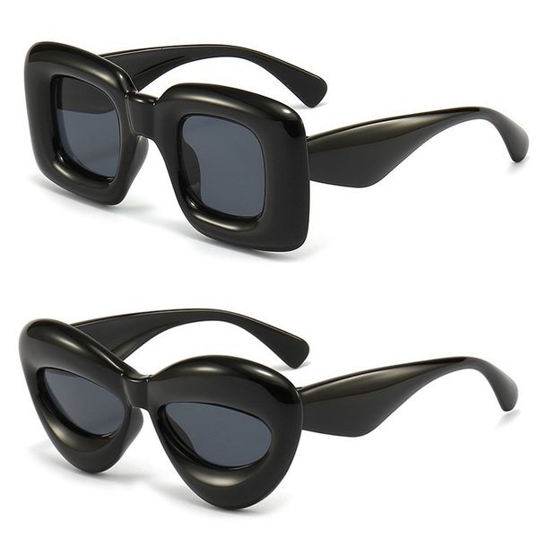 2pcs cute cat eye + square inflated sunglasses for women men trendy chunky glasses retro thick frame funny mask shades, White;black
2pcs cute cat eye + square inflated sunglasses for women men trendy chunky glasses retro thick frame funny mask shades, White;black