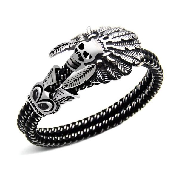 fashion jewelry double leather bracelet casual personality rock punk titanium steel skull bracelet for men 2018 new 4759306, Golden;silver
fashion jewelry double leather bracelet casual personality rock punk titanium steel skull bracelet for men 2018 new 4759306, Golden;silver