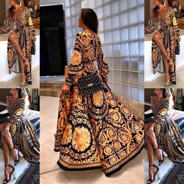 casual dresses est womens summer floral long maxi dress sleeve evening party beach sundress 221119, Black;gray
casual dresses est womens summer floral long maxi dress sleeve evening party beach sundress 221119, Black;gray