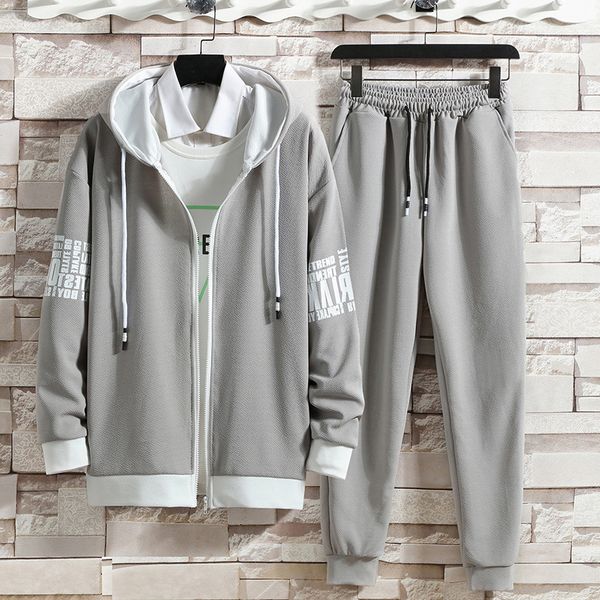 2 piece hooded men's long hoodie designer tracksuits long sleeves solid breathable sweatshirt+elastic long pants sweatshirts and sweatp, Gray
2 piece hooded men's long hoodie designer tracksuits long sleeves solid breathable sweatshirt+elastic long pants sweatshirts and sweatp, Gray