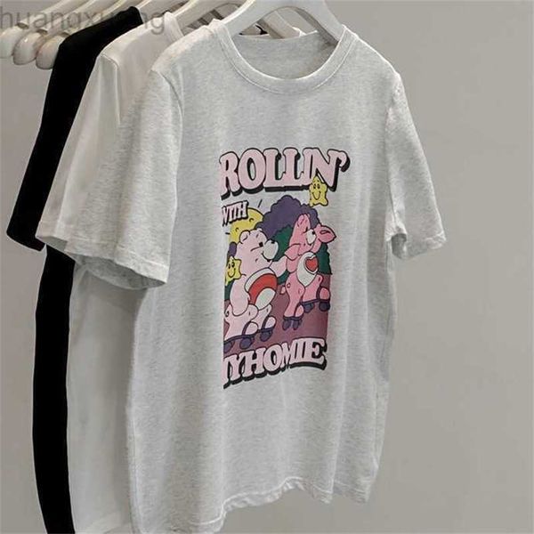 2023 summer new colorful little bear age reducing cute print round neck t-shirt women's loose and simple short sleeve top, White;black
2023 summer new colorful little bear age reducing cute print round neck t-shirt women's loose and simple short sleeve top, White;black