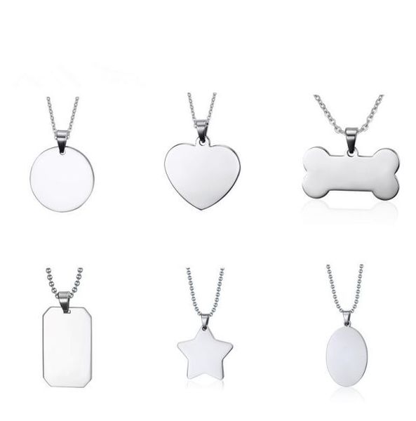 fashion stainless steel necklaces for women and men creative bone star heart shaped blank dog tag pendant necklace jewelry gifts2292435, Silver
fashion stainless steel necklaces for women and men creative bone star heart shaped blank dog tag pendant necklace jewelry gifts2292435, Silver
