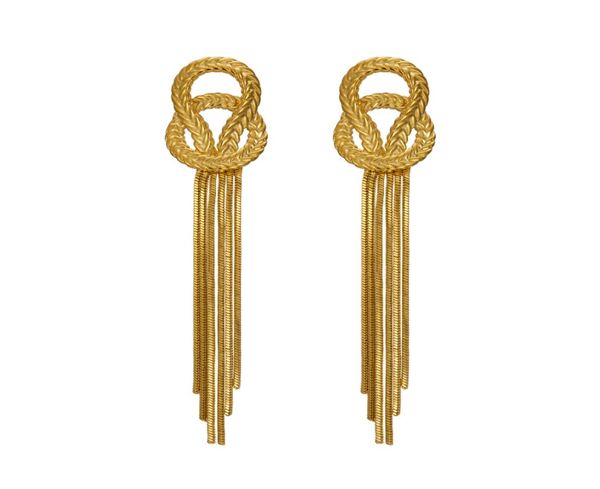 vintage women earring metal knot chain stud earrings for women punk jewelry gold chain tassel earring pendant gothic brincos femme4197282, Golden;silver
vintage women earring metal knot chain stud earrings for women punk jewelry gold chain tassel earring pendant gothic brincos femme4197282, Golden;silver