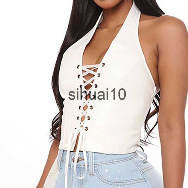 women's t-shirt 2023 summer slim render short women bandage sleeveless crop tank women leather hollow out crop vest j230627, White
women's t-shirt 2023 summer slim render short women bandage sleeveless crop tank women leather hollow out crop vest j230627, White