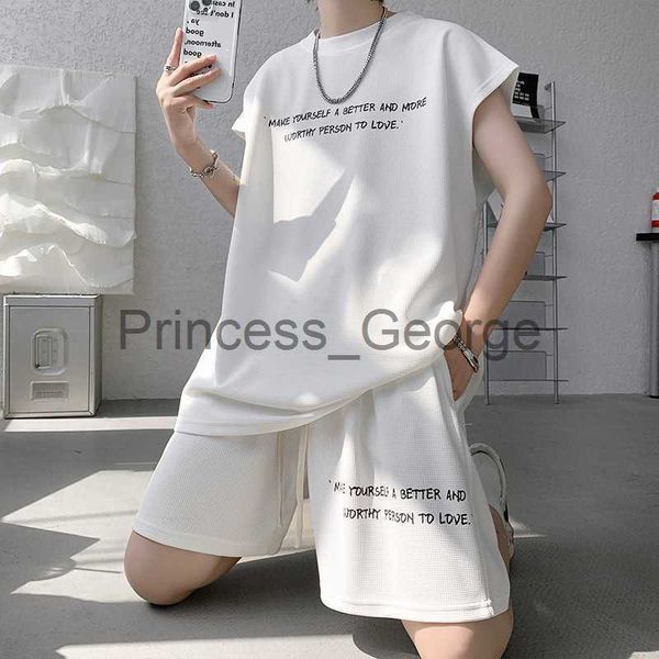 men's tracksuits waffle sports suit summer casual loose vest shorts streetwear tracksuits home wear jogger fashion handsome twopiece se, Gray
men's tracksuits waffle sports suit summer casual loose vest shorts streetwear tracksuits home wear jogger fashion handsome twopiece se, Gray