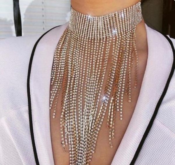 multilayers full rhinestone long shiny tassel necklace for women crystal collar choker necklace chain jewelry statement necklace c2775570, Golden;silver
multilayers full rhinestone long shiny tassel necklace for women crystal collar choker necklace chain jewelry statement necklace c2775570, Golden;silver