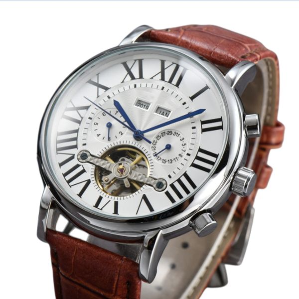 fashion watch men watch skeleton tourbillon hand-winding mechanical automatic watch classic natural watches gentleman business, Slivery;brown
fashion watch men watch skeleton tourbillon hand-winding mechanical automatic watch classic natural watches gentleman business, Slivery;brown
