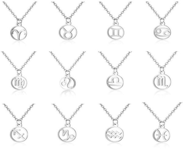 12 zodiac signs pendant necklaces stainless steel constellation necklaces women fashion choker new 9016879, Silver
12 zodiac signs pendant necklaces stainless steel constellation necklaces women fashion choker new 9016879, Silver