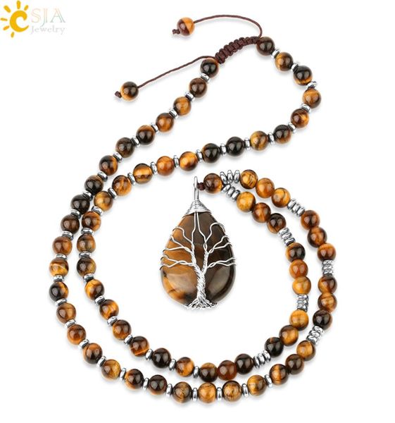 csja natural stones beaded tiger eye necklaces for men tree of life pendants mala yoga beads 7 chakra reiki female jewelry s469 207168388, Silver
csja natural stones beaded tiger eye necklaces for men tree of life pendants mala yoga beads 7 chakra reiki female jewelry s469 207168388, Silver