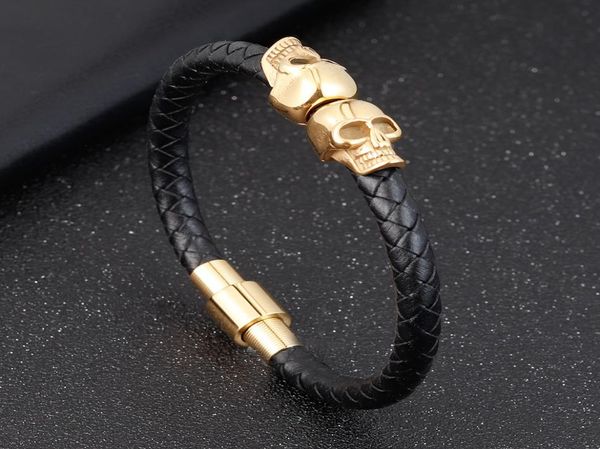 simple design bangle skull stainless steel ghost head men039s leather braided bracelet gift for men9488247, Black
simple design bangle skull stainless steel ghost head men039s leather braided bracelet gift for men9488247, Black