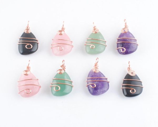 whole natural stone copper wire wrap pendant irregular geometric bead amethyst crystal opal rose gold color dangle charms jewe2339459, Silver
whole natural stone copper wire wrap pendant irregular geometric bead amethyst crystal opal rose gold color dangle charms jewe2339459, Silver