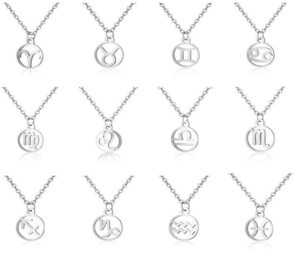 12 zodiac signs pendant necklaces stainless steel constellation necklaces women fashion choker new 8532320, Silver
12 zodiac signs pendant necklaces stainless steel constellation necklaces women fashion choker new 8532320, Silver
