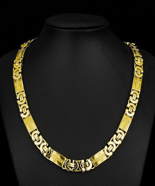 11mm wide gold color byzantine mens chain stainless steel necklace boys fashion jewelry8592610, Silver
11mm wide gold color byzantine mens chain stainless steel necklace boys fashion jewelry8592610, Silver