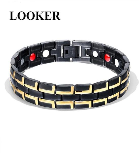 link chain round stone magnetic therapy bracelet health care hematite bracelets for men 316 stainless steel link1521674, Black
link chain round stone magnetic therapy bracelet health care hematite bracelets for men 316 stainless steel link1521674, Black