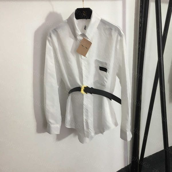 23ss womens designer clothing high neck blouse women shirt presbytery logo letters dark jacquard long sleeve shirt with belt women clothes, White
23ss womens designer clothing high neck blouse women shirt presbytery logo letters dark jacquard long sleeve shirt with belt women clothes, White