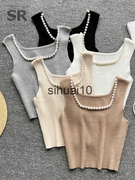 women's t-shirt singreiny 2023 summer pearl tank women o neck fashion short camisole ladies high street elastic waist knit camis j2306, White
women's t-shirt singreiny 2023 summer pearl tank women o neck fashion short camisole ladies high street elastic waist knit camis j2306, White