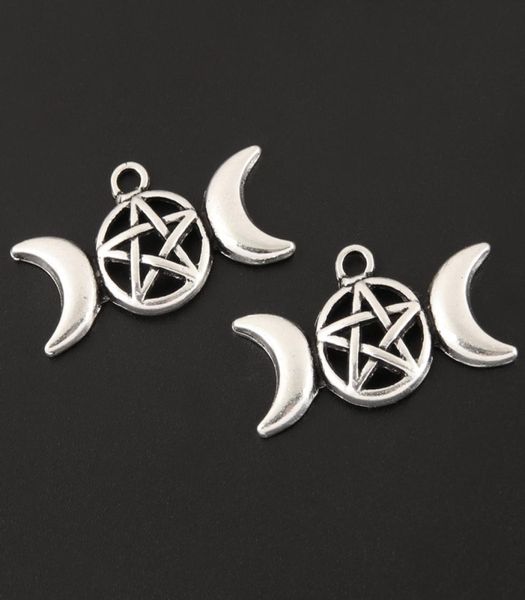 100pcs silver color triple moon goddess pentagram charms star pendants for witch pagan mysterious gothic diy handmade jewelry maki5877980, Bronze;silver
100pcs silver color triple moon goddess pentagram charms star pendants for witch pagan mysterious gothic diy handmade jewelry maki5877980, Bronze;silver