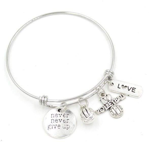 new arrival whole stainless steel wire bangle volleyball bracelet zinc alloy i love volleyball charms braceletbangle jewelry 6327684, Golden;silver
new arrival whole stainless steel wire bangle volleyball bracelet zinc alloy i love volleyball charms braceletbangle jewelry 6327684, Golden;silver