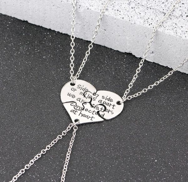 3 piece broken heart friends necklaces carved side by side or miles apart we are sisters connected at heart necklace8878368, Silver
3 piece broken heart friends necklaces carved side by side or miles apart we are sisters connected at heart necklace8878368, Silver