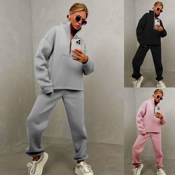 designer women's fleece tracksuit 2 piece outfit half zip pullover sweatshirt and joggers pants set tracksuit loose sport gym hip pop l, Gray
designer women's fleece tracksuit 2 piece outfit half zip pullover sweatshirt and joggers pants set tracksuit loose sport gym hip pop l, Gray