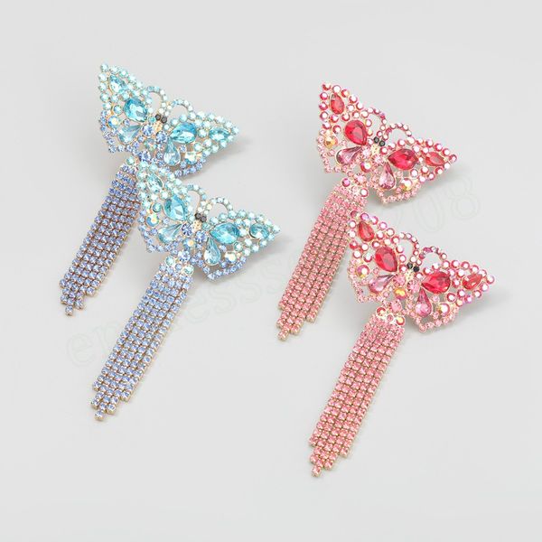 fashion metal rhinestone butterfly tassel earrings women's creative dangle earrings party accessories, Silver
fashion metal rhinestone butterfly tassel earrings women's creative dangle earrings party accessories, Silver