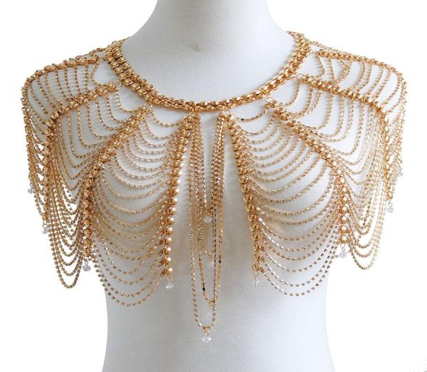 fashion necklace shoulder tassel heavy metalic glittering rhinestone body gold chain jewelry for night clubs2524741, Silver
fashion necklace shoulder tassel heavy metalic glittering rhinestone body gold chain jewelry for night clubs2524741, Silver