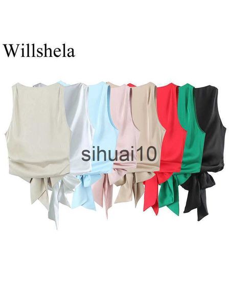 women's t-shirt willshela women fashion with bow solid pleated backless cropped tank vintage o-neck sleeveless female chic lady j2306, White
women's t-shirt willshela women fashion with bow solid pleated backless cropped tank vintage o-neck sleeveless female chic lady j2306, White