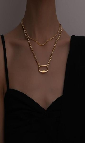 peri039sbox gold color safety pin carabiner necklaces two layered oval for women minimalist stainless steel jewelry pendant2857274, Silver
peri039sbox gold color safety pin carabiner necklaces two layered oval for women minimalist stainless steel jewelry pendant2857274, Silver