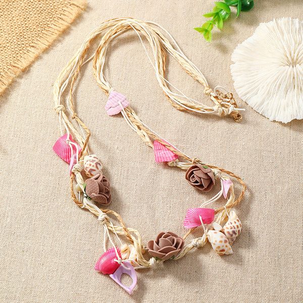handmade flower woven tassel shell conch necklace with exaggerated personality and vintage necklace, Silver
handmade flower woven tassel shell conch necklace with exaggerated personality and vintage necklace, Silver