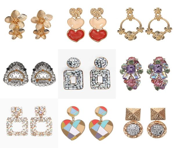 new fashion designer exaggerated vintage geometry diamond colorful rhinestone crystal flower heart pendant stud earrings for women4791822, Golden;silver
new fashion designer exaggerated vintage geometry diamond colorful rhinestone crystal flower heart pendant stud earrings for women4791822, Golden;silver