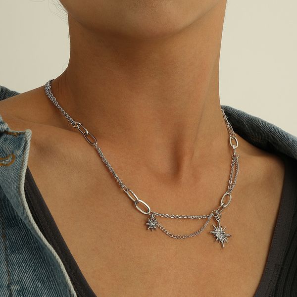 necklaces designer necklace for her chain necklace woman fashionable multi-layer diamond star pendant necklace woman, hip-hop cool talent al, Silver
necklaces designer necklace for her chain necklace woman fashionable multi-layer diamond star pendant necklace woman, hip-hop cool talent al, Silver