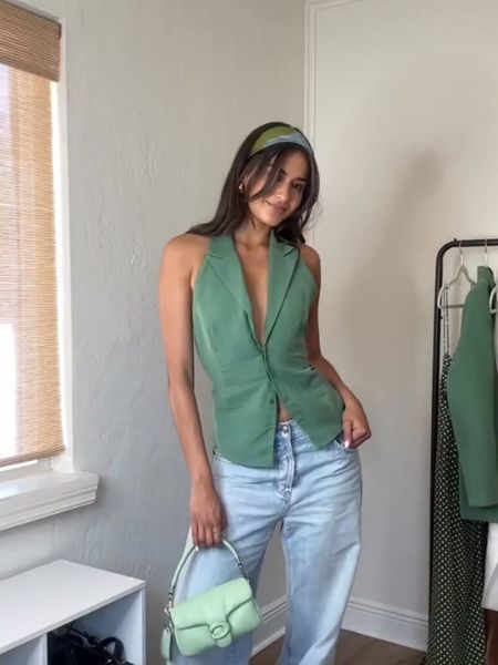women's tanks camis nlzgmsj traf summer fashion women green vest women halter sleeveless backless female y2k tanks 230627, White
women's tanks camis nlzgmsj traf summer fashion women green vest women halter sleeveless backless female y2k tanks 230627, White