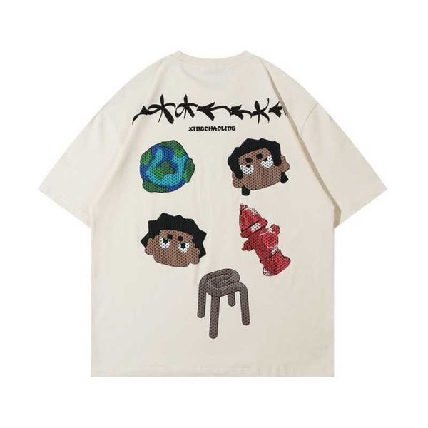 american retro hip-hop cartoon cotton short sleeved t-shirt female xia china-chic brand europe and america high street vintage half sleeve t, White;black
american retro hip-hop cartoon cotton short sleeved t-shirt female xia china-chic brand europe and america high street vintage half sleeve t, White;black