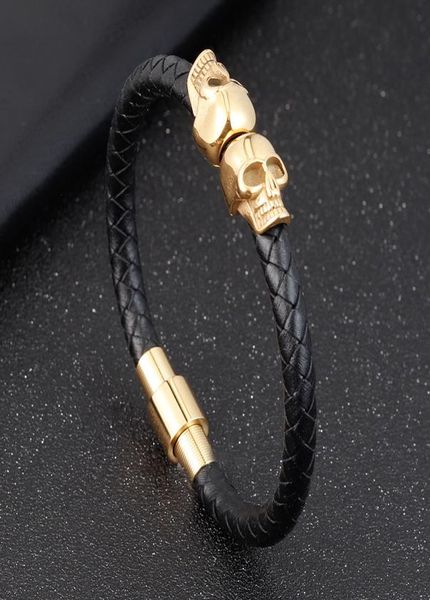simple design bangle skull stainless steel ghost head men039s leather braided bracelet gift for men3769850, Black
simple design bangle skull stainless steel ghost head men039s leather braided bracelet gift for men3769850, Black