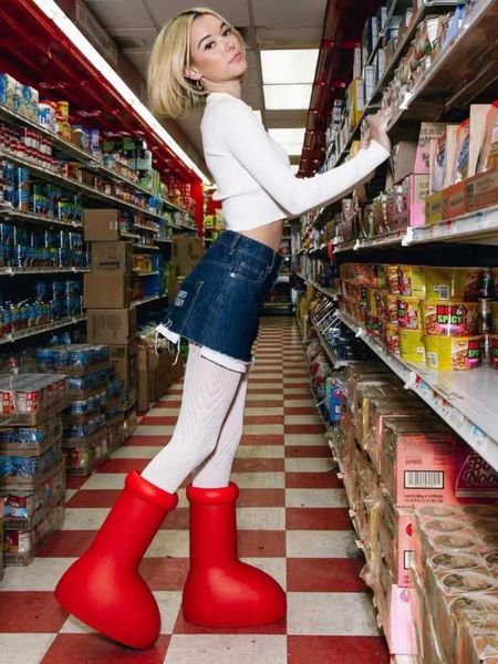 23 new astro boy animation creative network injection molding flat big red boots rain shoes23, Black
23 new astro boy animation creative network injection molding flat big red boots rain shoes23, Black