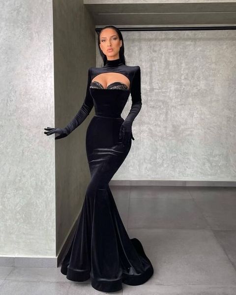 elegant black mermaid evening dresses for women high jewel neck velvet sequined beaded sweep train formal occasions birthday celebrity pagea, Black;red
elegant black mermaid evening dresses for women high jewel neck velvet sequined beaded sweep train formal occasions birthday celebrity pagea, Black;red