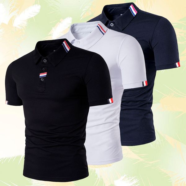 men's polos solid color mens polo shirts short sleeve casual fashion summer lapel male 230627, White;black
men's polos solid color mens polo shirts short sleeve casual fashion summer lapel male 230627, White;black