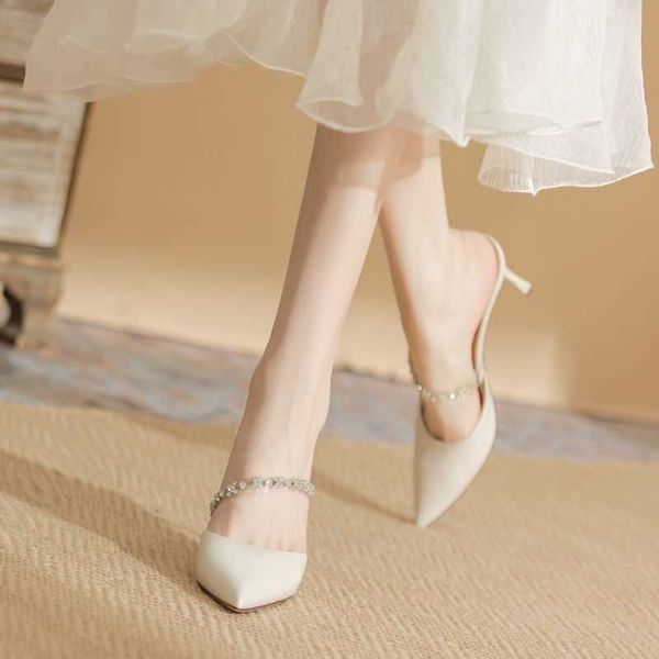 lady sandals high heel women's summer new pointed white thin wrapped half slippers fashion outwear fairy gentle 230626, Black
lady sandals high heel women's summer new pointed white thin wrapped half slippers fashion outwear fairy gentle 230626, Black