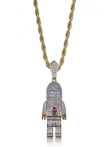hip hop street gold silver color plated spaceman necklace micro pave zircon iced out astronaut pendant necklace for men9184878 
hip hop street gold silver color plated spaceman necklace micro pave zircon iced out astronaut pendant necklace for men9184878