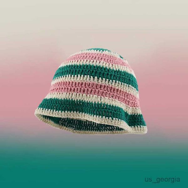 caps bucket hat contrasting striped cotton thread hand-knitted hollow women's hats sweet sunshade basin caps r230627, Blue;gray
caps bucket hat contrasting striped cotton thread hand-knitted hollow women's hats sweet sunshade basin caps r230627, Blue;gray