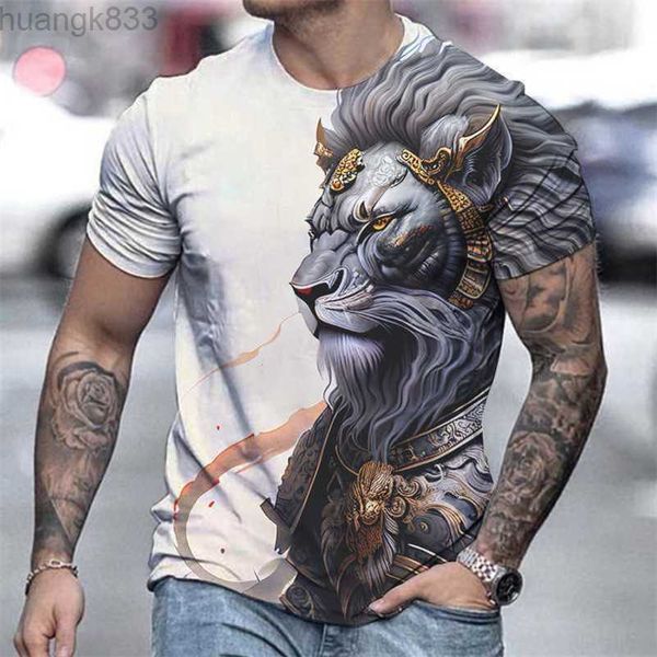 men's new spring/summer lion print short sleeve t-shirt street trend men's t-shirt, White;black
men's new spring/summer lion print short sleeve t-shirt street trend men's t-shirt, White;black