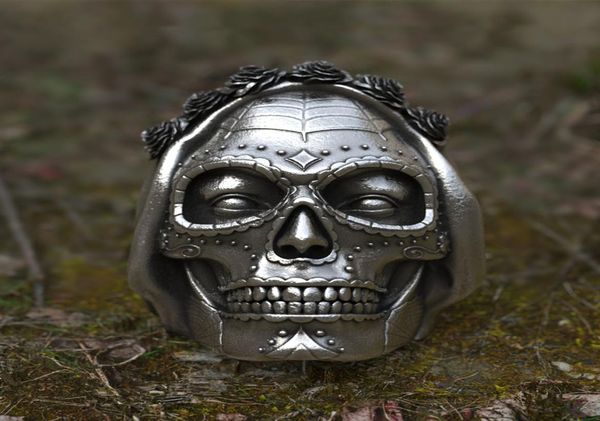 goth santa muerte ring rose crown sugar skull stainless steel rings womens punk biker jewelry unique gift5073077, Silver
goth santa muerte ring rose crown sugar skull stainless steel rings womens punk biker jewelry unique gift5073077, Silver