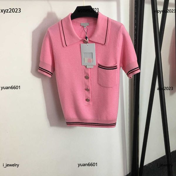 designer woman knit tees striped single pocket decoration single breasted short sleeves sweater size s-l knitwear luxurious, White
designer woman knit tees striped single pocket decoration single breasted short sleeves sweater size s-l knitwear luxurious, White