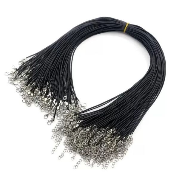 black chain necklaces leather cord wax rope wire for pendant diy gift jewelry making accessories collars with lobster claspwholesale, Silver
black chain necklaces leather cord wax rope wire for pendant diy gift jewelry making accessories collars with lobster claspwholesale, Silver