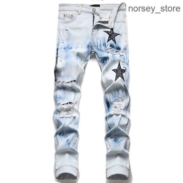 mens jeans designer pant slim fit elastic embroidery fashion jean style cat whisker whitening men's broken hole same cargo lsh9, Blue
mens jeans designer pant slim fit elastic embroidery fashion jean style cat whisker whitening men's broken hole same cargo lsh9, Blue