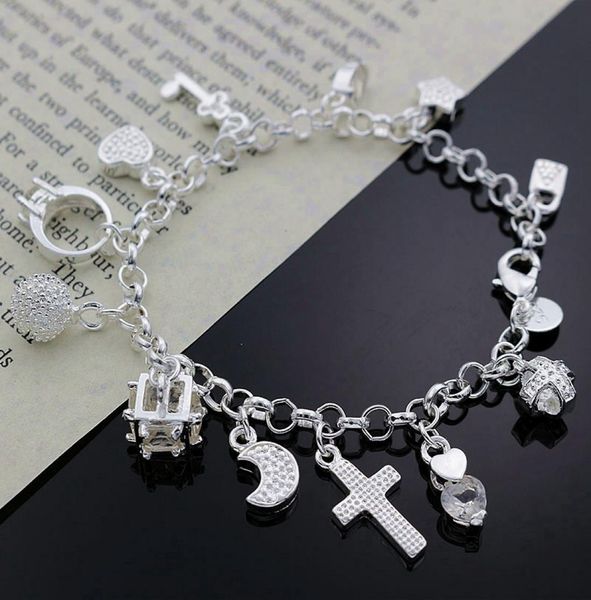 fine 925 sterling silver bracelet for women menfashion 925 silver 13 pendants charm chain 8inch bracelet italy 2018 new arrival x4343476, Black
fine 925 sterling silver bracelet for women menfashion 925 silver 13 pendants charm chain 8inch bracelet italy 2018 new arrival x4343476, Black